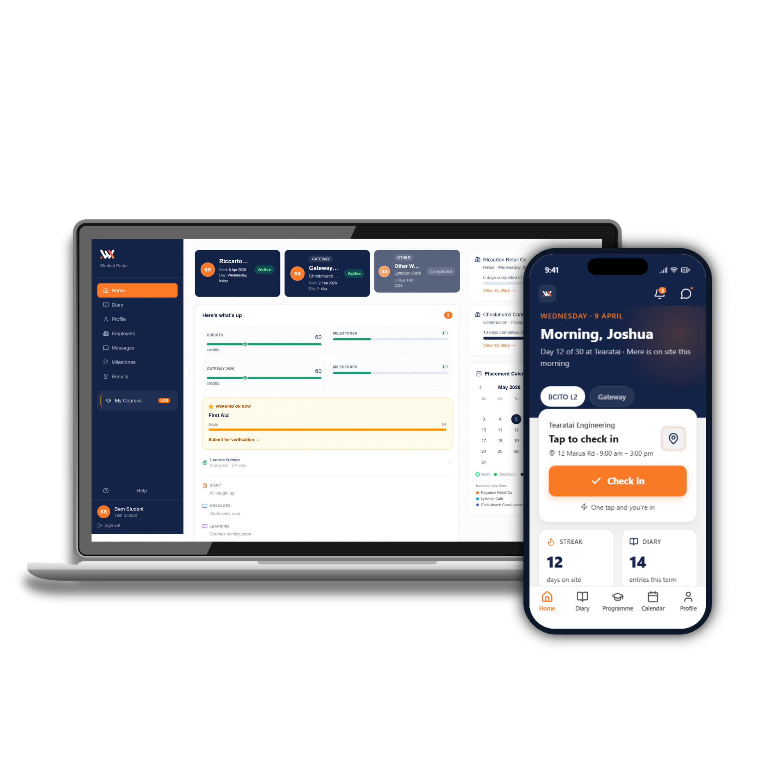 WorkX Student platform and app